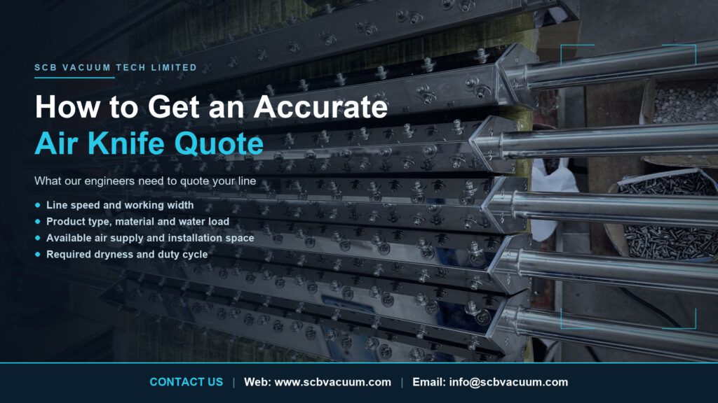 Air Knife Quote guide for industrial buyers on production line blow-off and drying