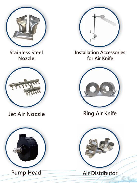 Heated air knife accessories