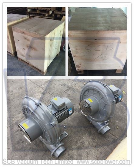 5.5KW three phase medium-pressure turbo blowers ship to customer.They will use with our air knife in the Fruits and Vegetables process (washing and drying system) 5.5KW three phase medium-pressure turbo blowers ship to customer.They will use with our air knife in the Fruits and Vegetables process (washing and drying system)